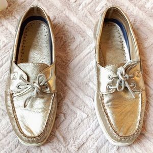 Gold Sperry Boat Shoes